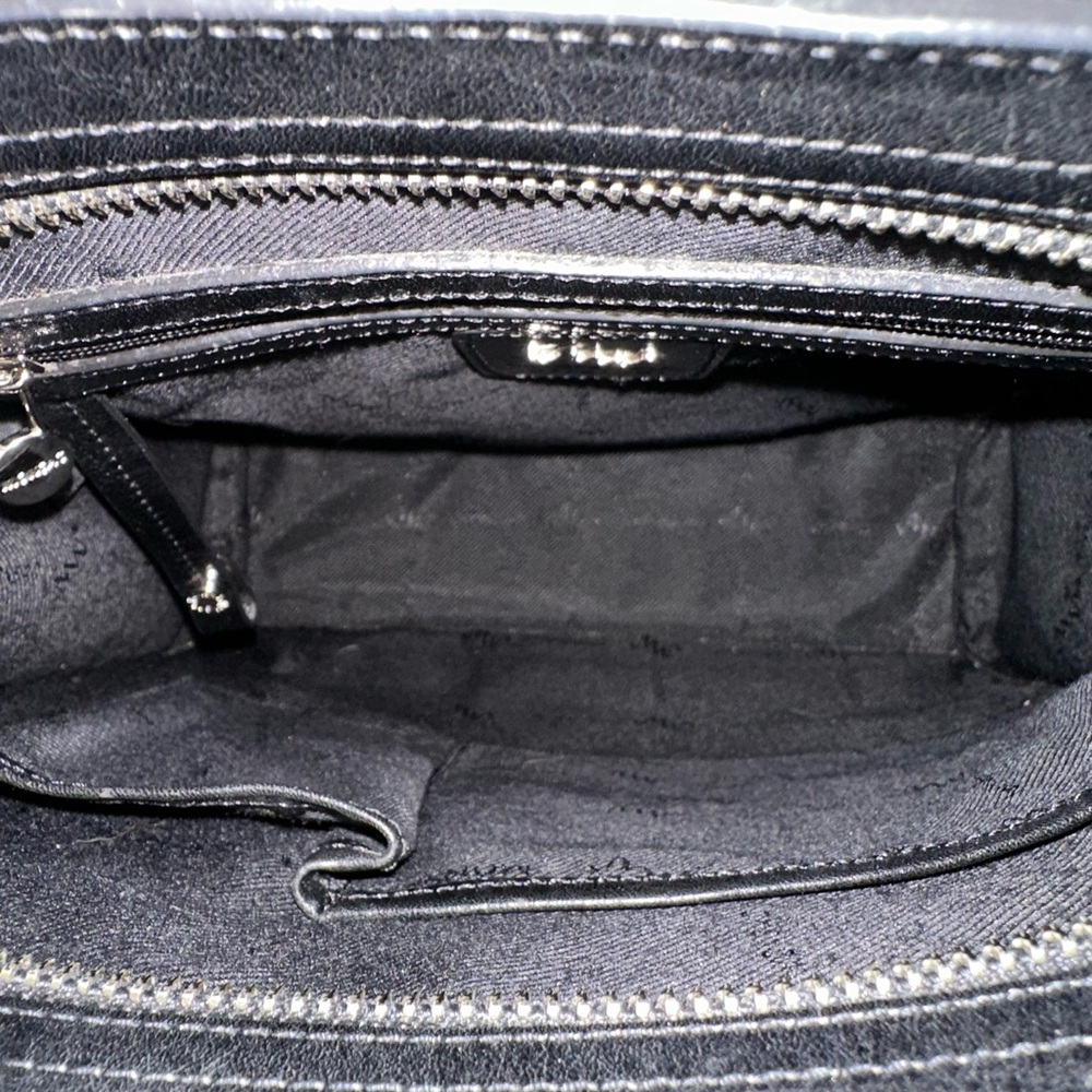 Monsac Original- Elegant Black Leather Tote Bag - Picture 9 of 13